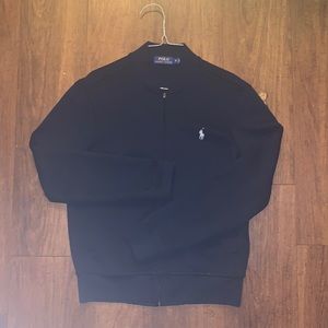 To polo sweater jacket navy blue